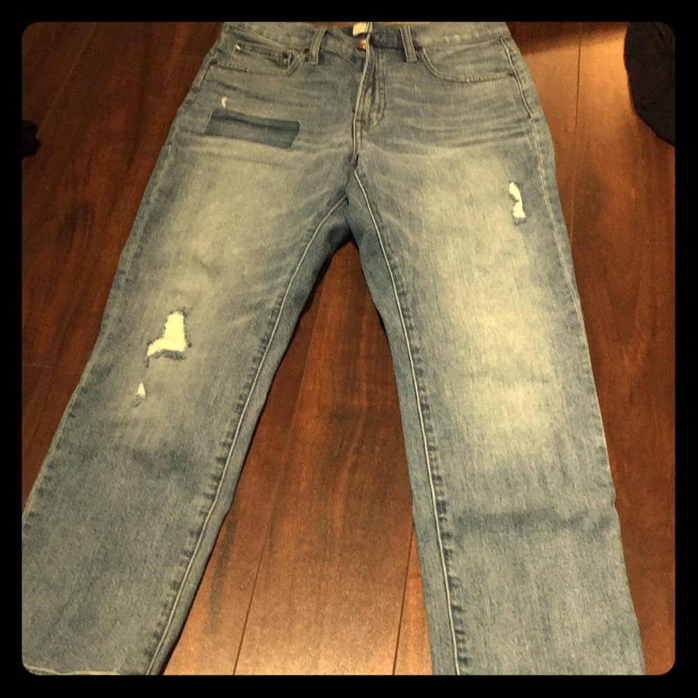 Jcrew Vintage Crop distressed jeans